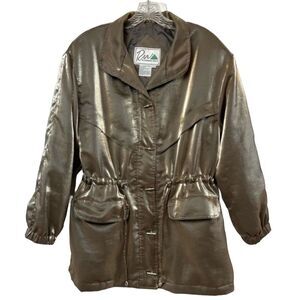 Rainbow West Jacket Metallic Green Gold Size M